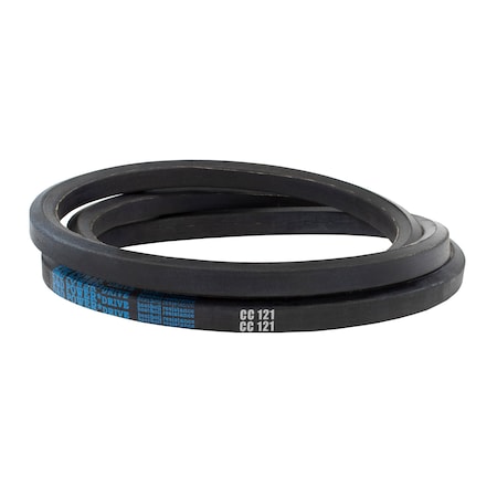 D&D CC121 Double-Sided V-Belt, 127 2/5 in Outside Length, 7/8 in Top Width, 23/32 in Thickness, 1 Ribs CC121